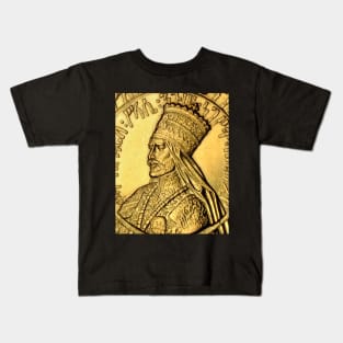 Emperor Selassie Gold Ethiopia Kids T-Shirt